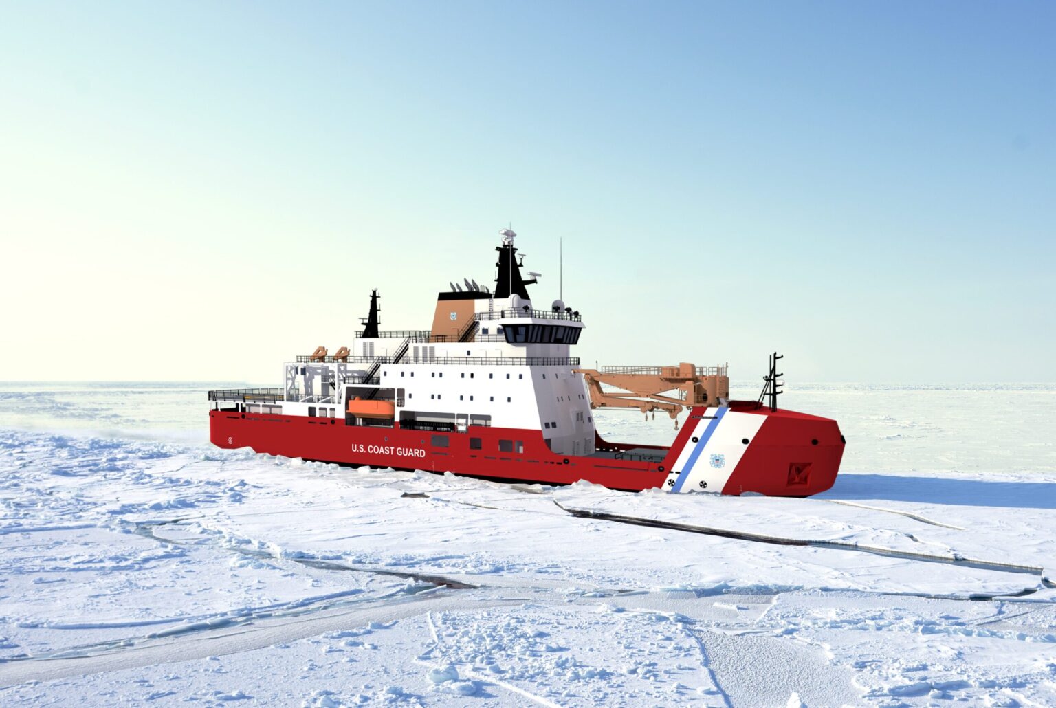 The production-ready Seaspan-Aker Multi-Purpose Icebreaker (MPI) design will meet all U.S. Coast Guard requirements for the Arctic Security Cutters. Illustration courtesy Seaspan