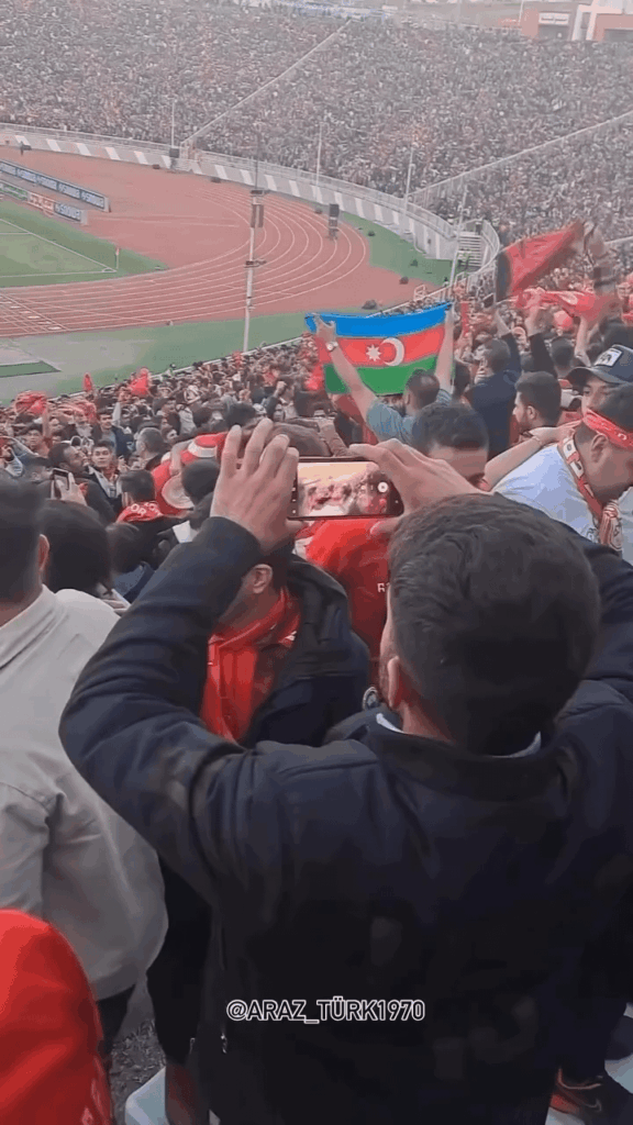 Turkish and Azerbaijani flags spotted at Tractor match in South Azerbaijan some days ago