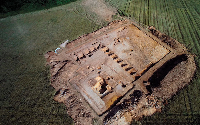 The temple at the Gallo-Roman sanctuary in Couan in east-central France