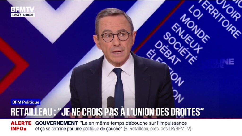 “The National Rally belongs to the republican arc, which is not the case for La France Insoumise” believes Bruno Retailleau (LR)