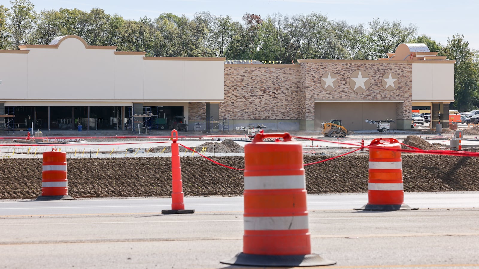 Construction continues on Buc-ee's on Ohio Route 235 in Huber Heights, just south of Park Layne. An additional lane is being added from westbound I-70. The store is anticipated to open in early 2026. BRYANT BILLING / STAFF