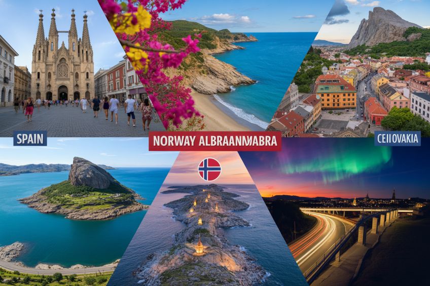 Spain, albania, malta, norway, and slovakia