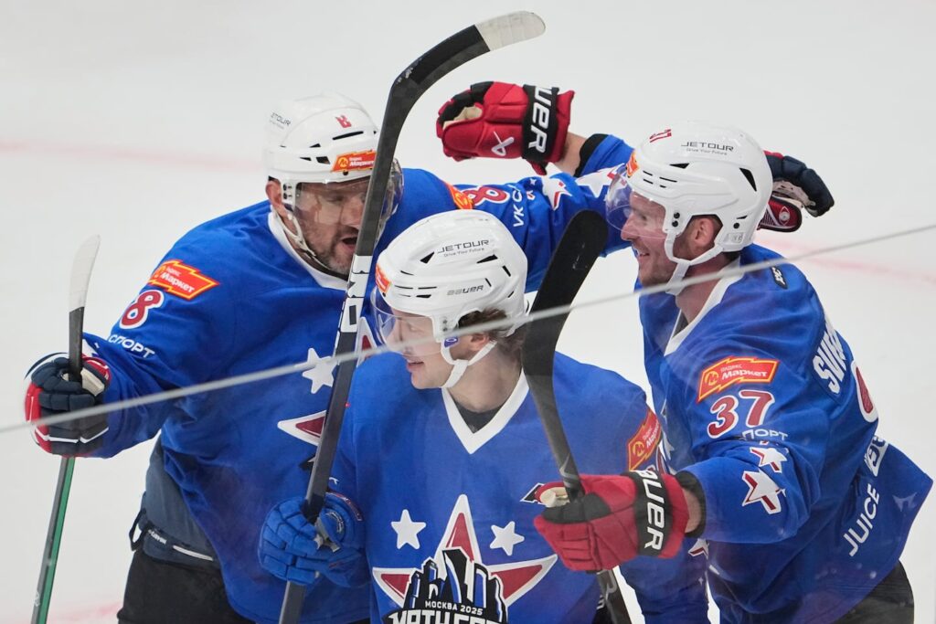 With Russia banned from another Winter Olympics, there won't be any sightings of superstars (from left) Alex Ovechkin, Artemi Panarin, and Andrei Svechnikov in Milan-Cortina in February.