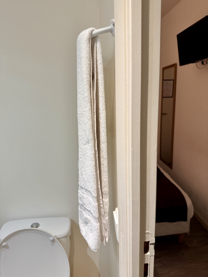Two Star Hotel Cannes France - the worlds thinnest towel