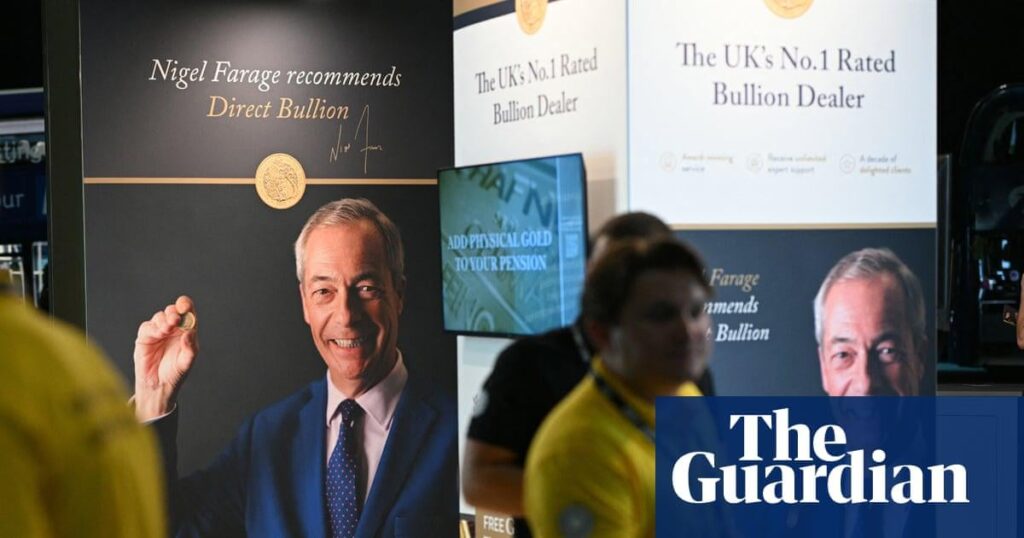 Farage criticised for £400,000 job promoting physical gold as pension investment