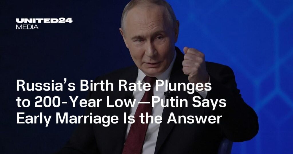 Russia’s Birth Rate Plunges to 200-Year Low—Putin Says Early Marriage Is the Answer