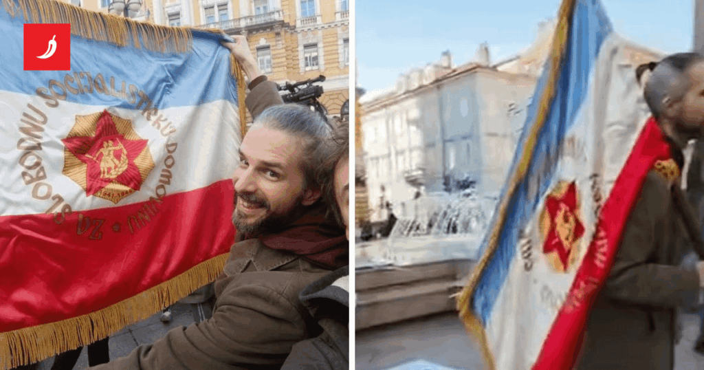 At the rally in Rijeka, he carried the Yugoslav flag and shouted. The police reported him