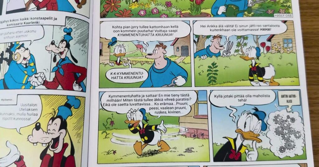 Aku became Antti Ankka and he now "quacks" in Maan language | SVT Nyheter