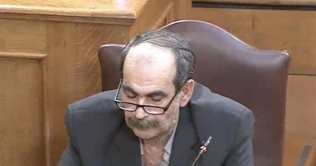 Giorgos Xylouris or Frapes testifies to the Commission of Inquiry for OPEKEPE