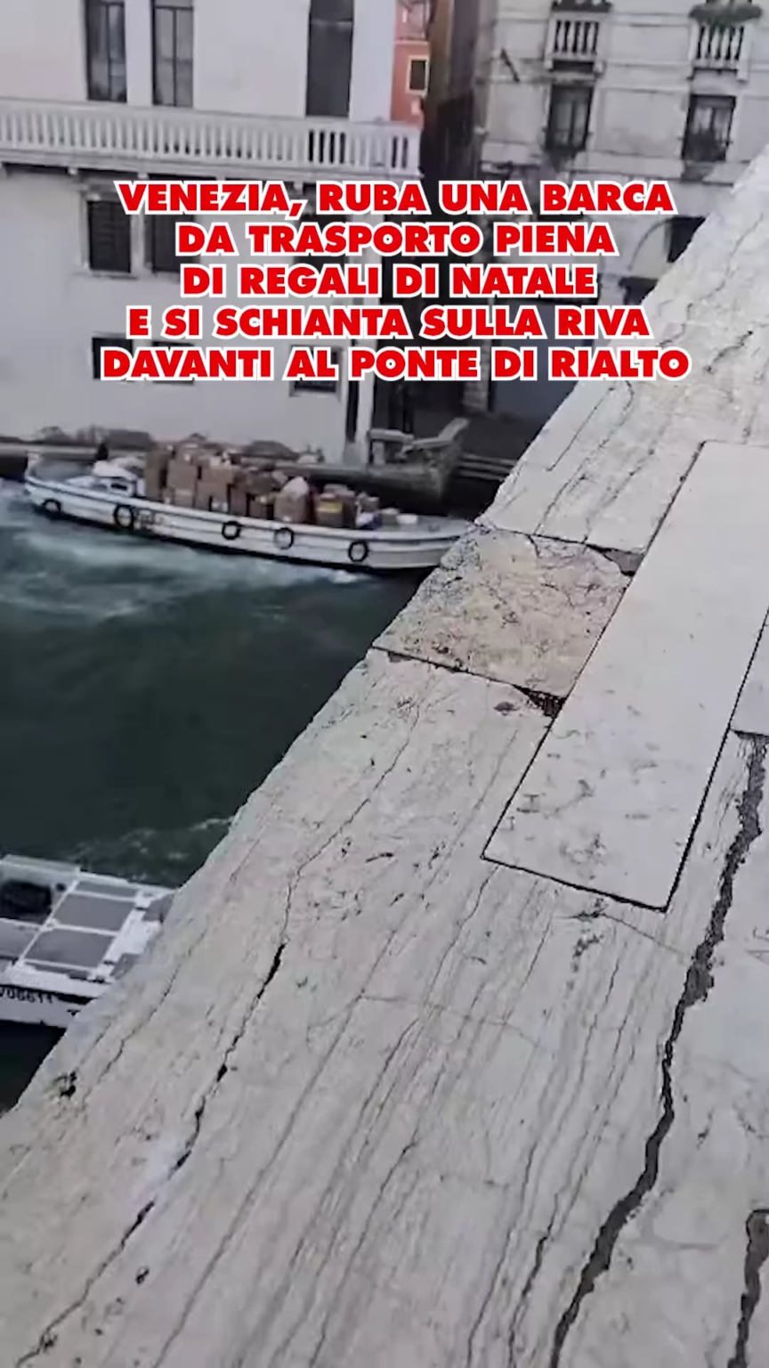 He attempts to steal a boat in Venice but destroys a shore in Rialto