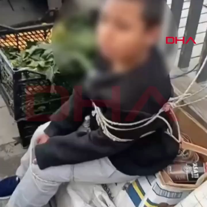 A shop assistant tied up a child who allegedly stole tracksuits from the market!