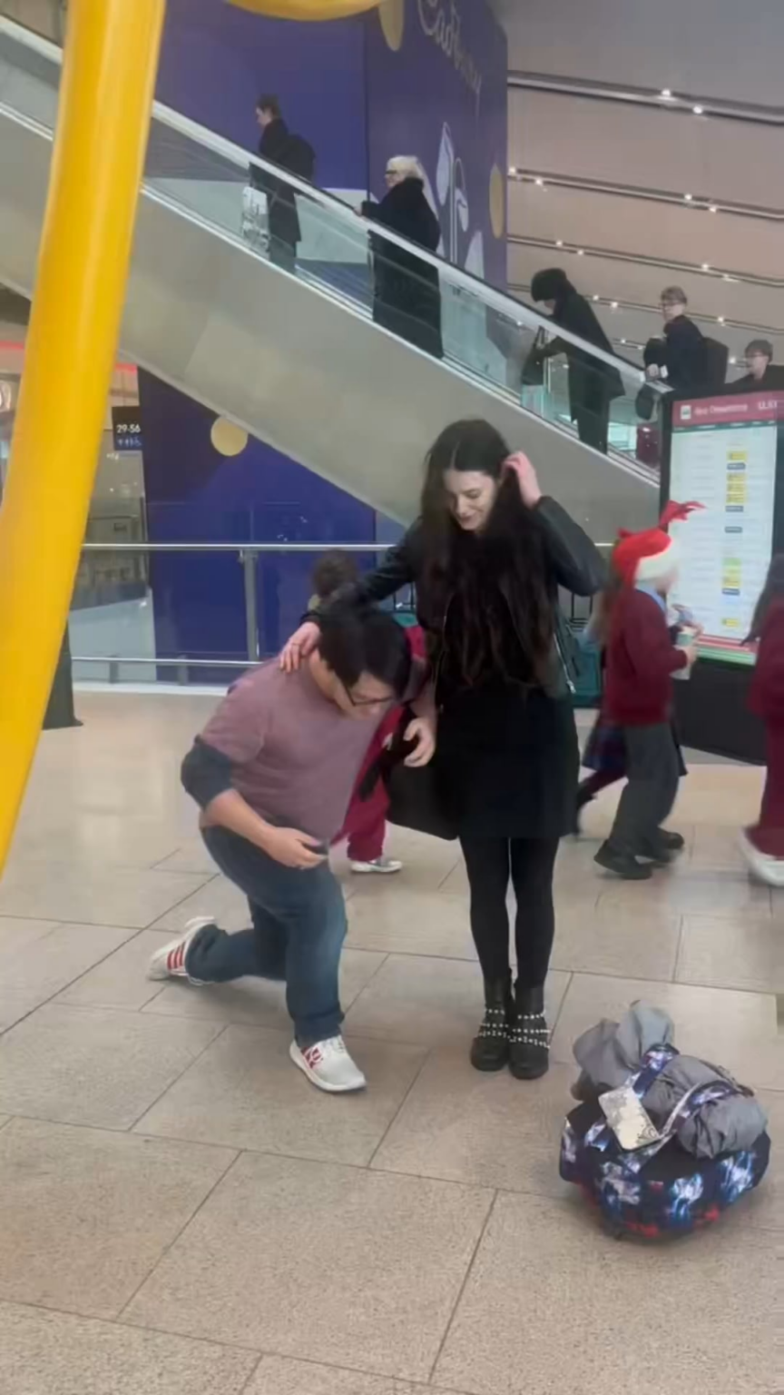 When Santa happens to be walking by your proposal at Dublin Airport