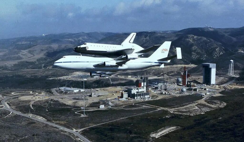 Space Shuttle Over Vandenberg Launch Complex