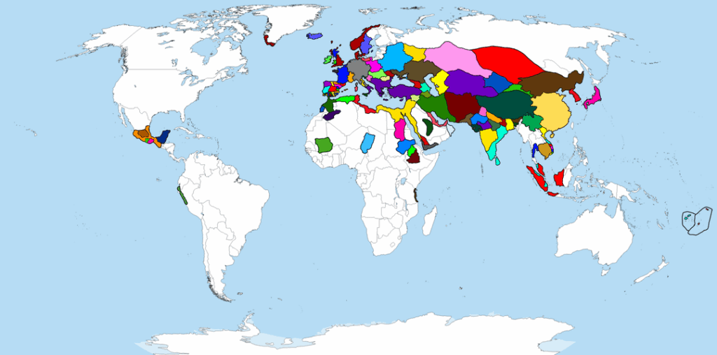 Happy New Year, Political map of the world exactly 1000 years ago!