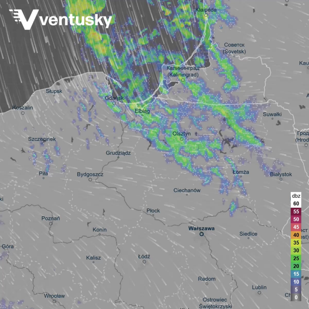 Radar recording from the last 36 hours - snow bands from the Baltic Sea brought 50 cm of snow to northeastern Poland