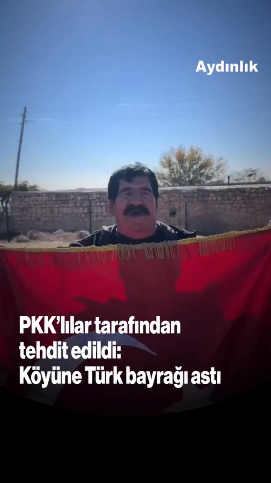 Selim Abik, known by his nickname "4380", hung and waved the Turkish flag to say "I am here" because he was threatened by PKK sympathizers in the region.