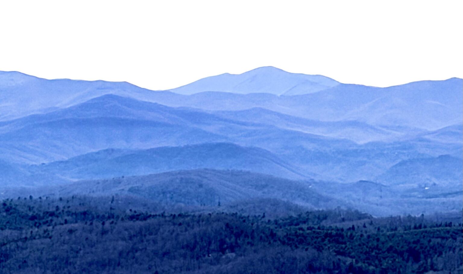 The ridges of the Blue Ridge Mountains
