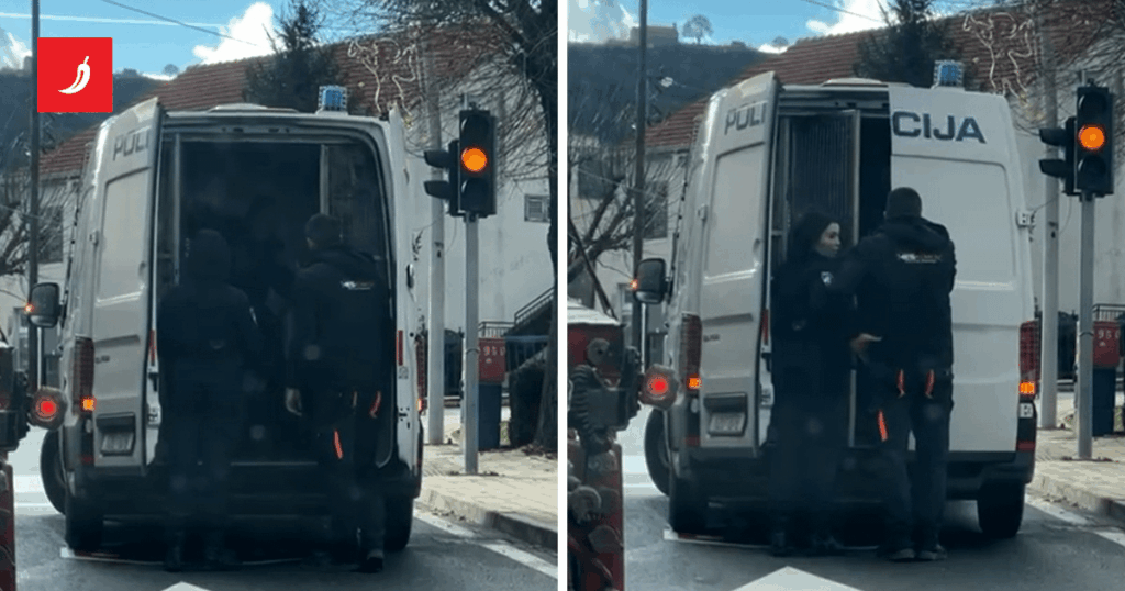 Published video: A policeman in Trilj beats a man in a vest, his colleagues closed the door