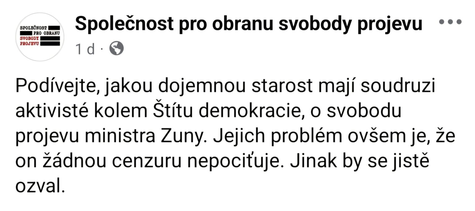 If you happen to be censored in a public space, just say in a public space that you are being censored. As a bonus, it is split from Vávra.
