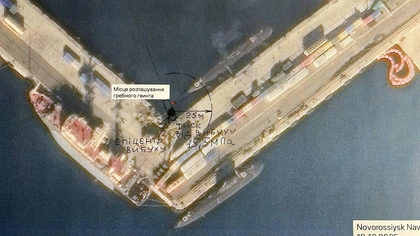 Satellite Pix: Russian Missile Sub Hit by Ukraine Undersea Drone Is Stationary, Leaking Oil