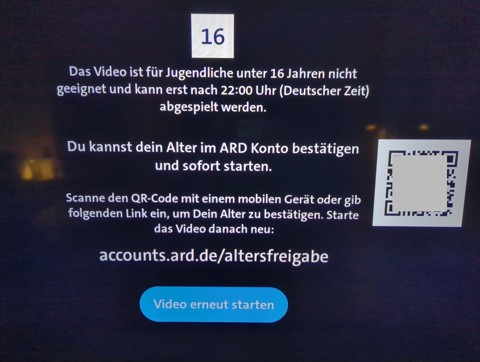 Age verification on ARD Mediathek Age verification on ARD Mediathek