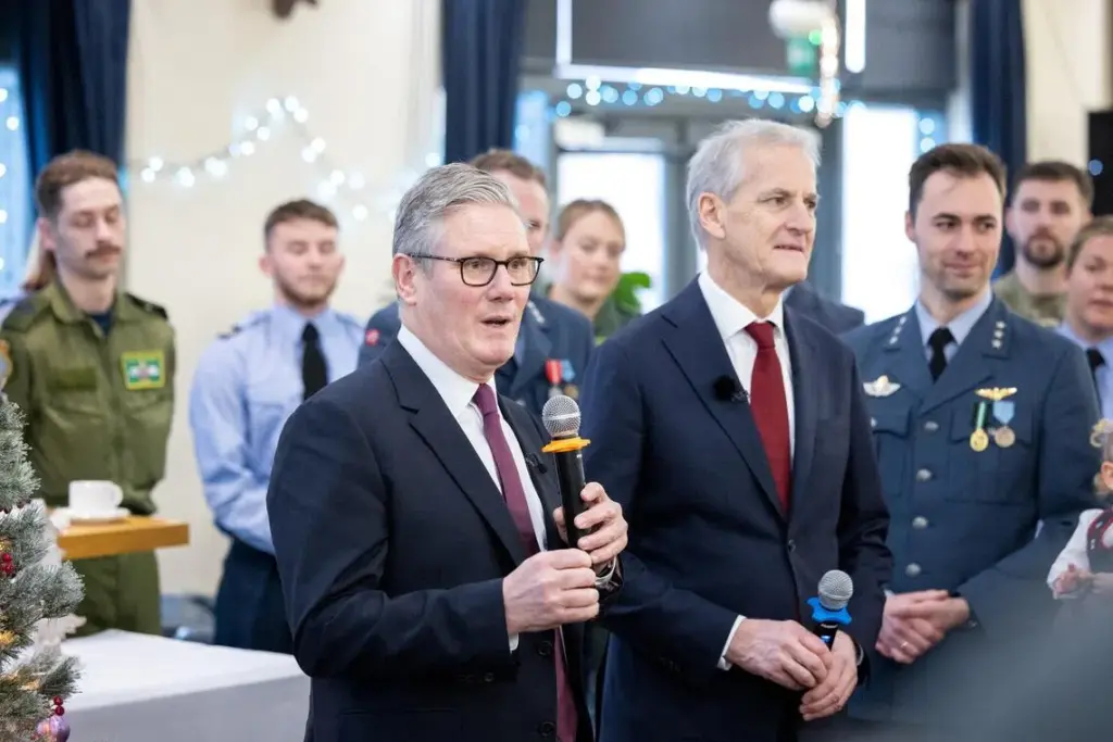 British Prime Minister Sir Keir Starmer (left) and Prime Minister of Norway Jonas Gahr Store visiting RAF Lossiemouth in Scotland, Britain, on Dec 4, to mark the signing of the UK-Norway defence pact.