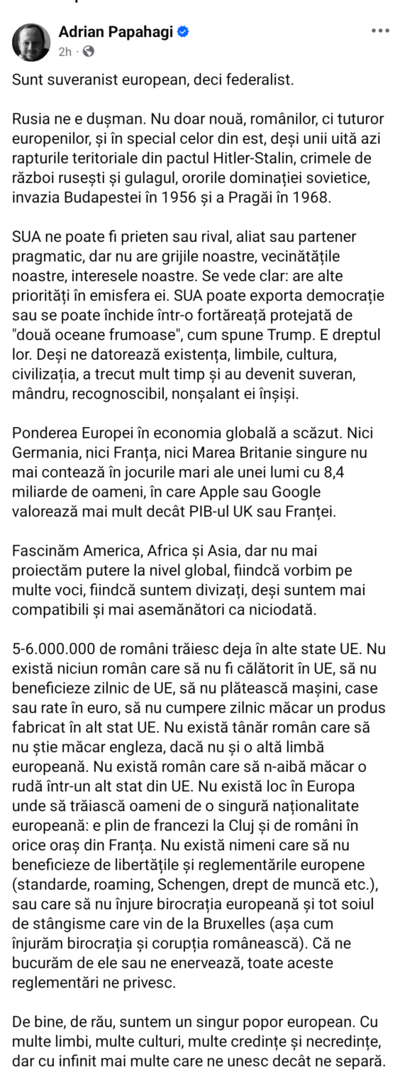 I am a European sovereignist, therefore a federalist