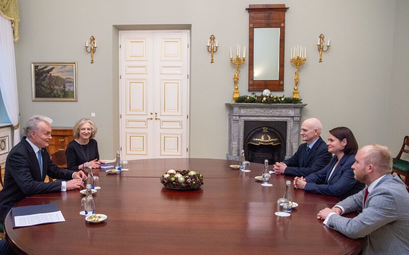 Lithuanian President Gitanas Nausėda received Ales Bialiatski and Sviatlana Tsikhanouskaya
