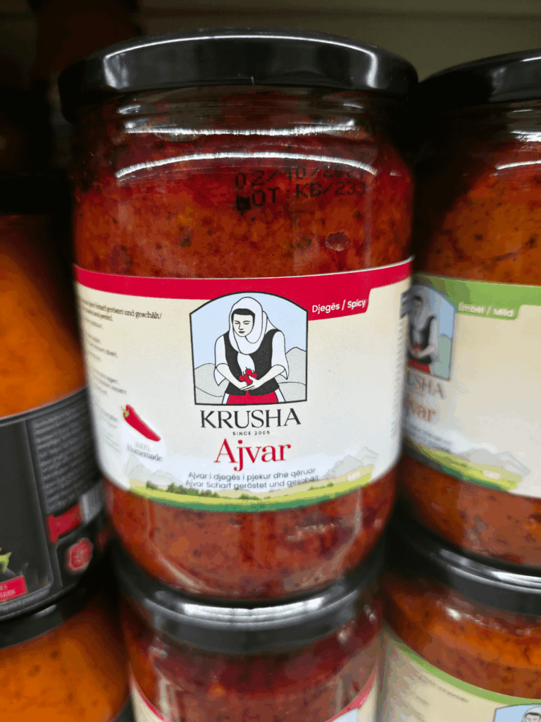 Ajvar of the women of Krushe in a Turkish supermarket in Germany