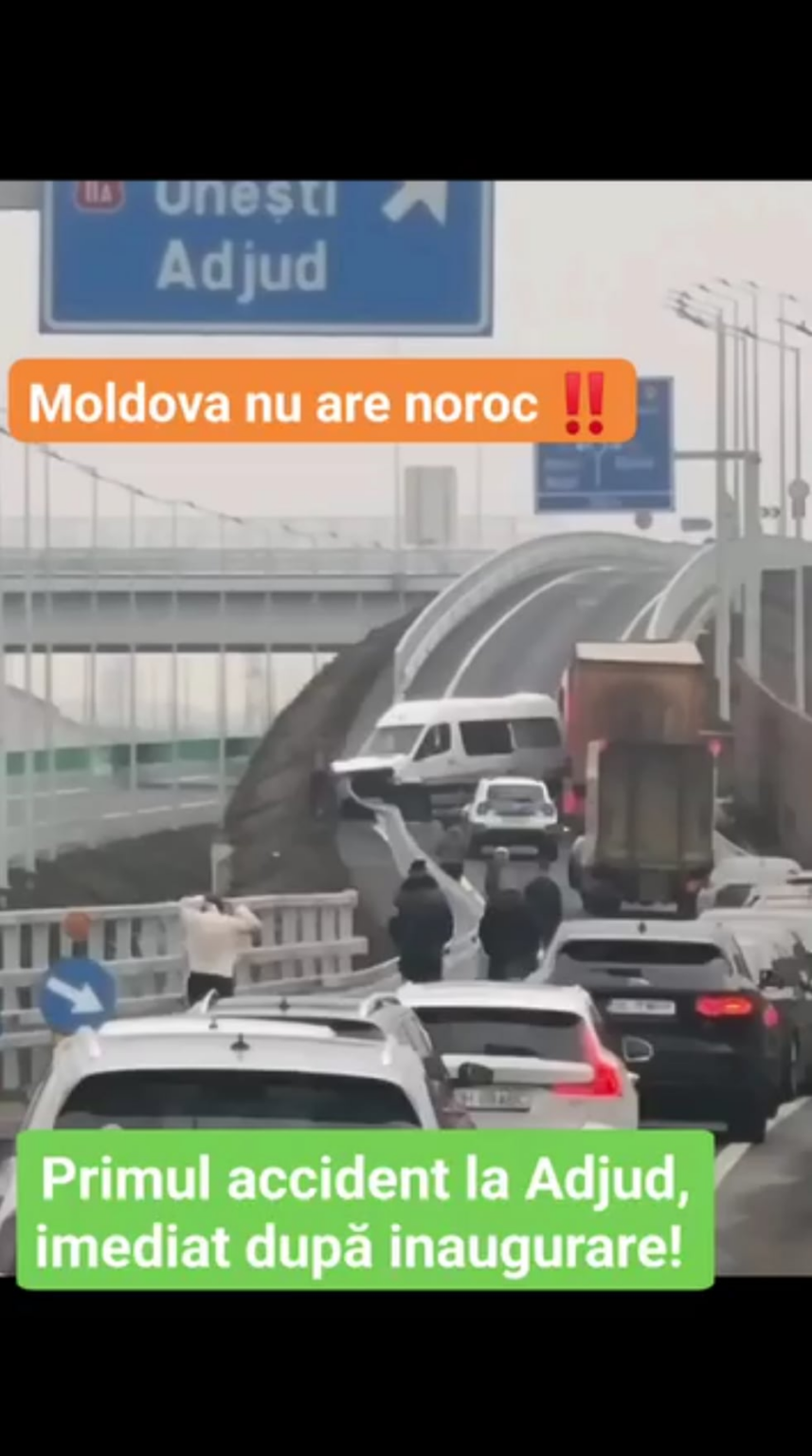 The first accident on the new highway at Adjud.