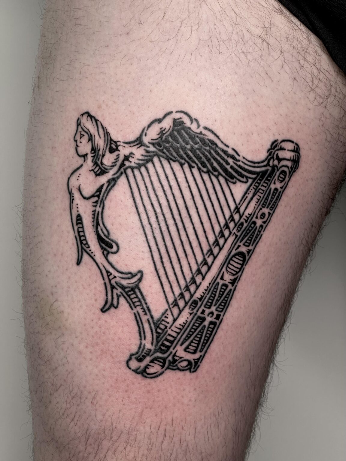Finished up this Irish harp for one of the lads. Done at my shop in Berlin, what do yous think