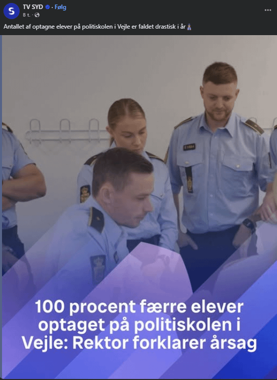 TV Syd has difficulty calculating percentages - From 192 to 96 students, "100% fewer students"