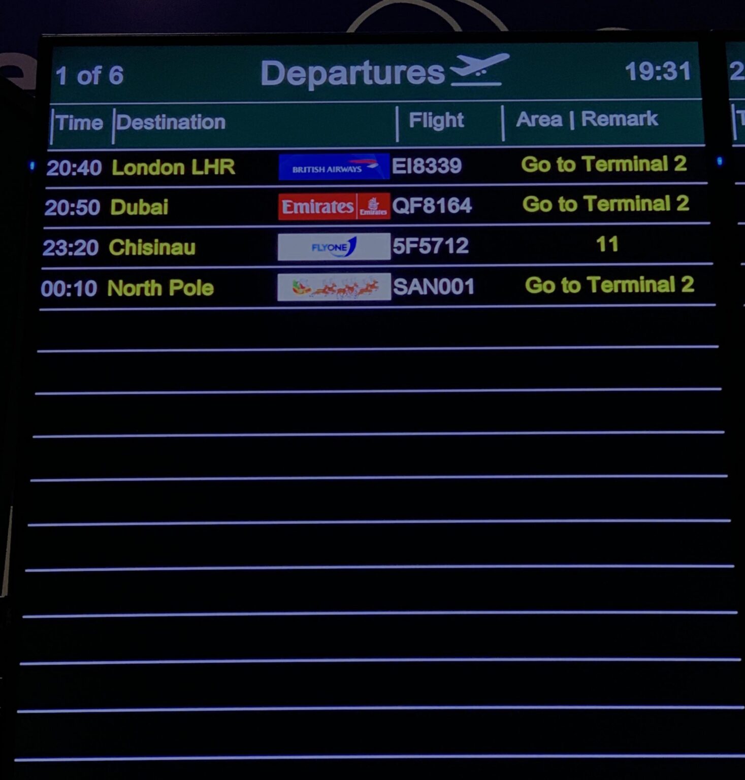 Apparently Santa operates out of Terminal 2