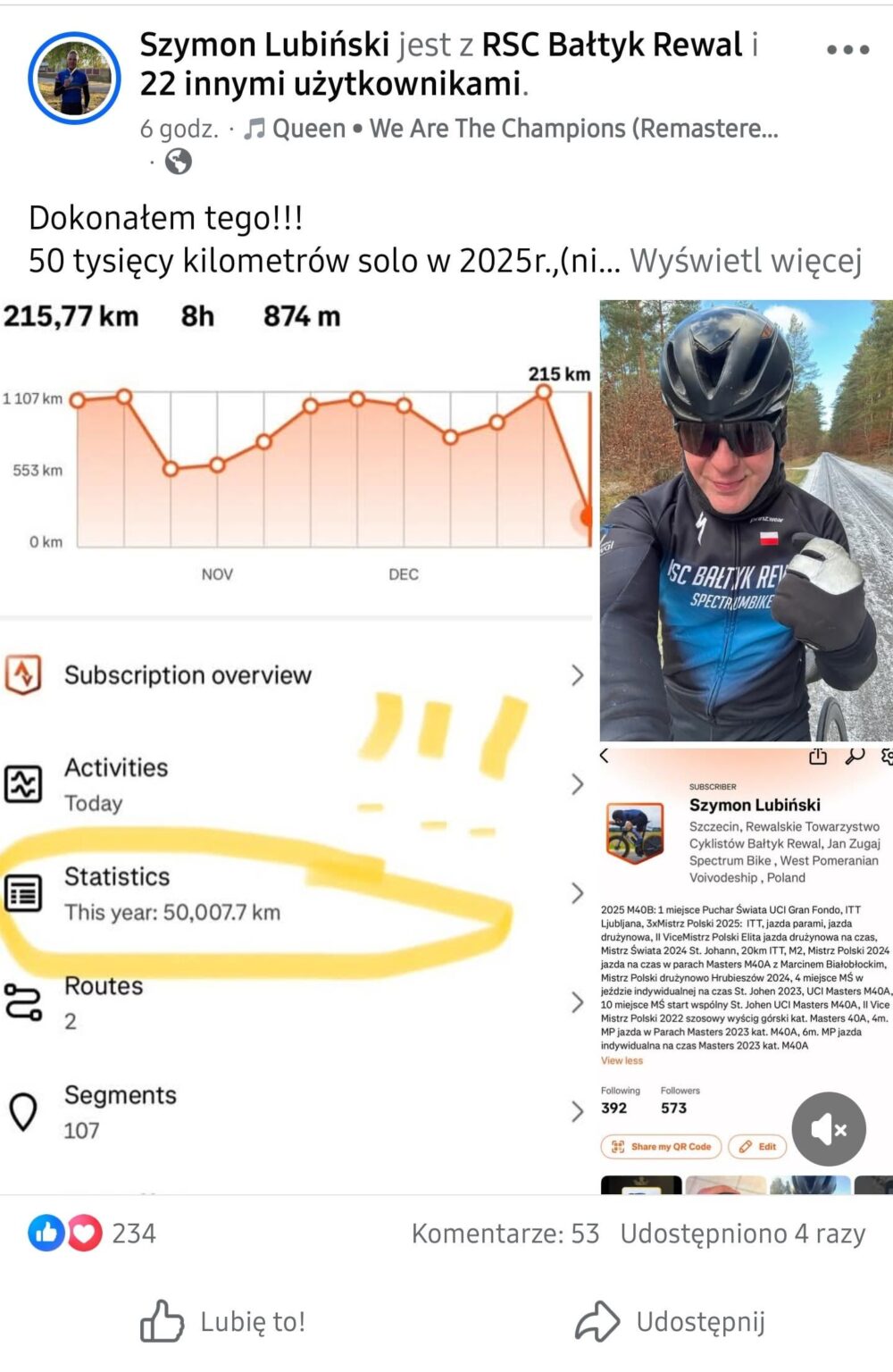 50 000km on a bike