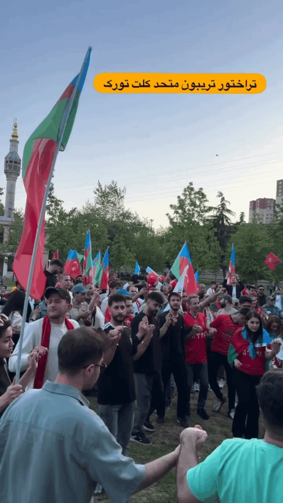 South Azerbaijani Tractor football team celebration in Istanbul