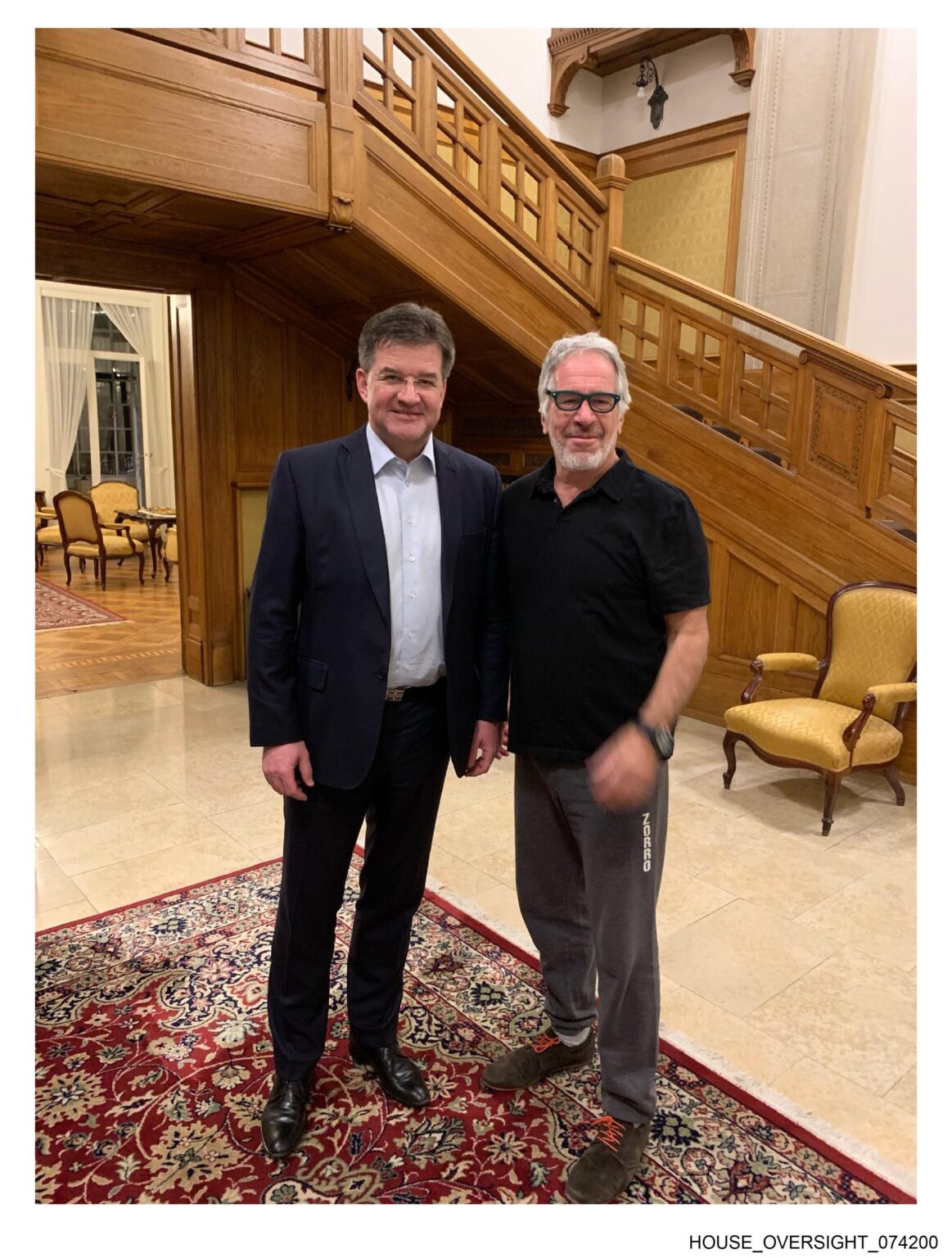 The former representative of the Kosovo-Serbia dialogue, Miroslav Lajçak with Jeffrey Epstein