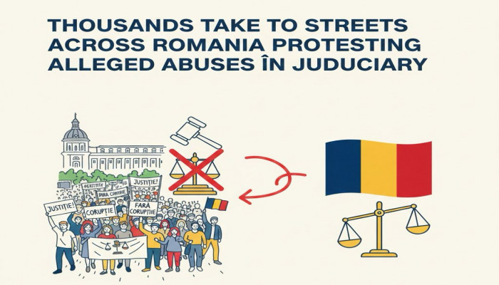Thousands take to streets across Romania protesting alleged judicial abuses