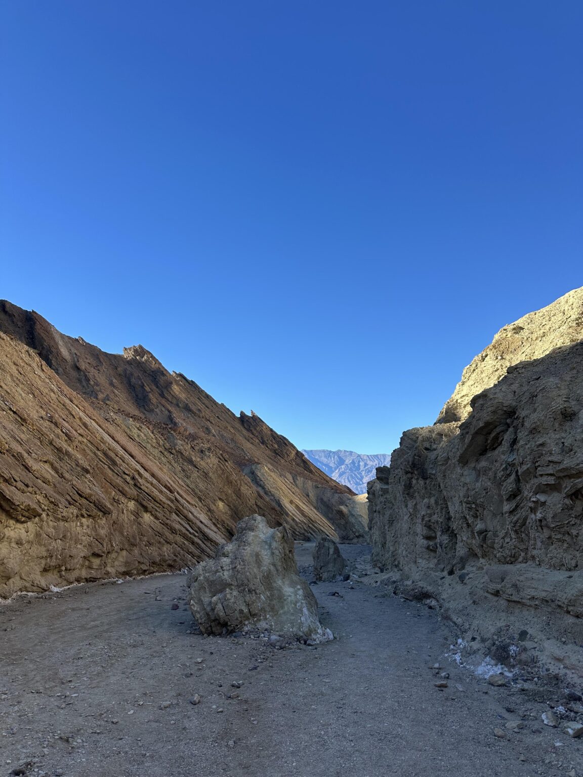 Hiking through a canyon in California.