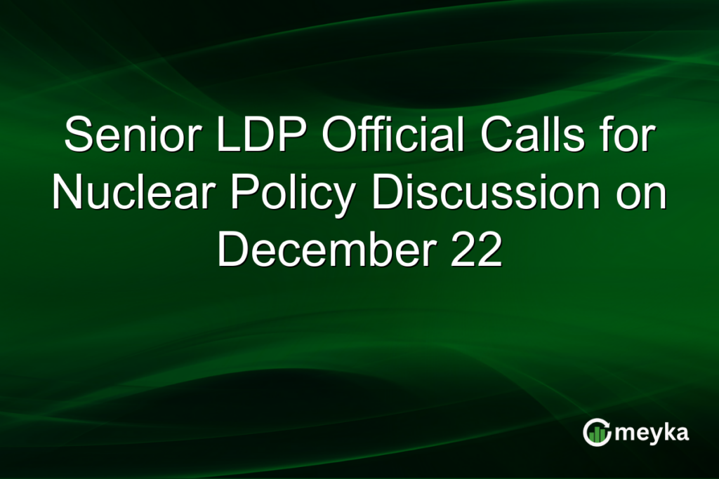 Senior LDP Official Calls for Nuclear Policy Discussion on December 22 Senior LDP Official Calls for Nuclear Policy Discussion on December 22
