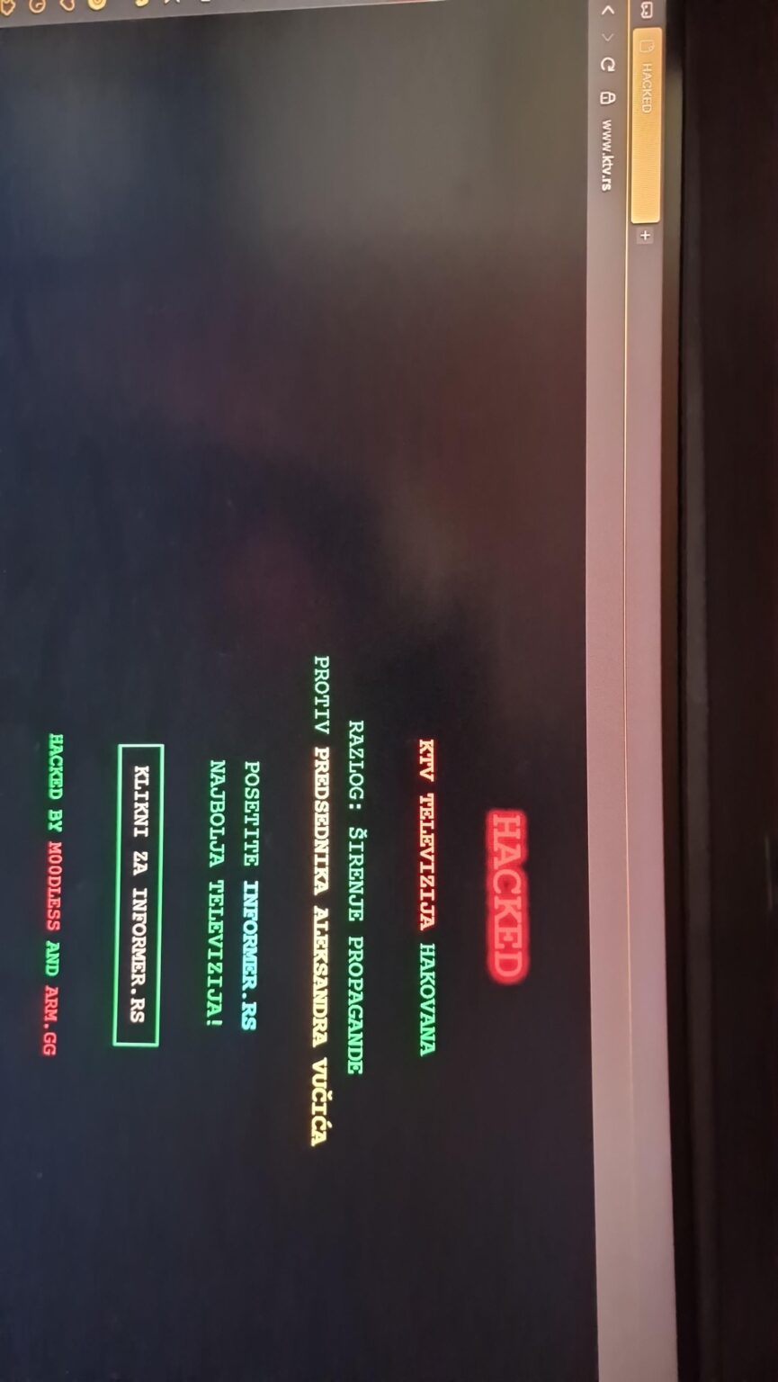 Hacked websites of KTV and BezCenzure