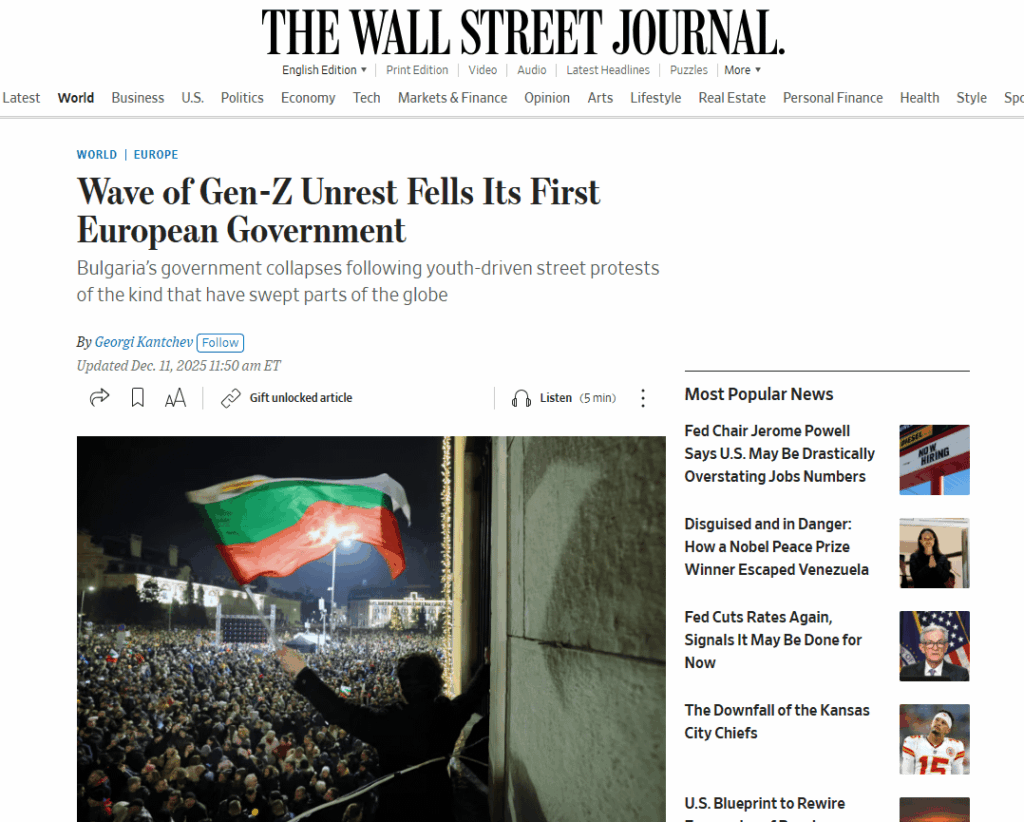 And the news reached the Wallstreet Journal