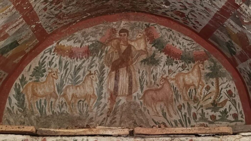 Rare ‘Good Shepherd’ fresco of early Christian Jesus found in newly unearthed tomb in Nicaea (İznik), Turkey