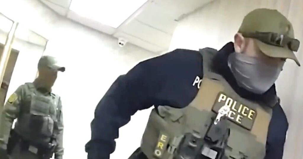 ICE Goons Caught Busting Into Women’s Bathroom in New Bodycam Footage