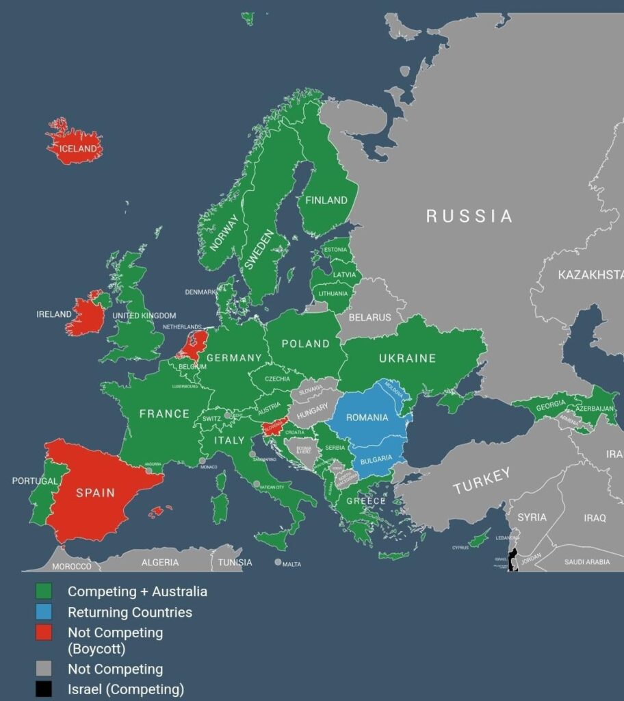 Eurovision 2026 Competing Countries as of December 10th, 2025