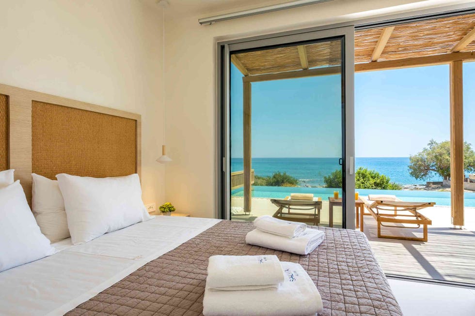 serene coastal bedroom with ocean view