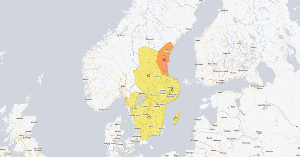 SMHI: Red weather warning in Gävleborg
