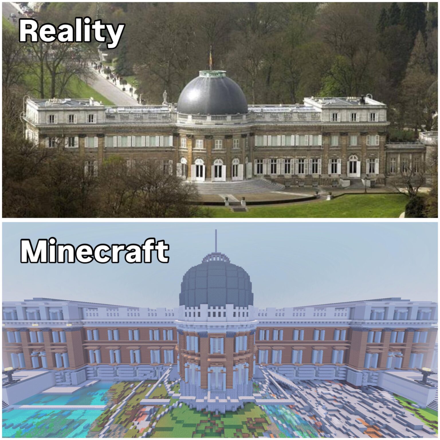 2023 I started building the palace of Laeken in Brussels in minecraft 🇧🇪