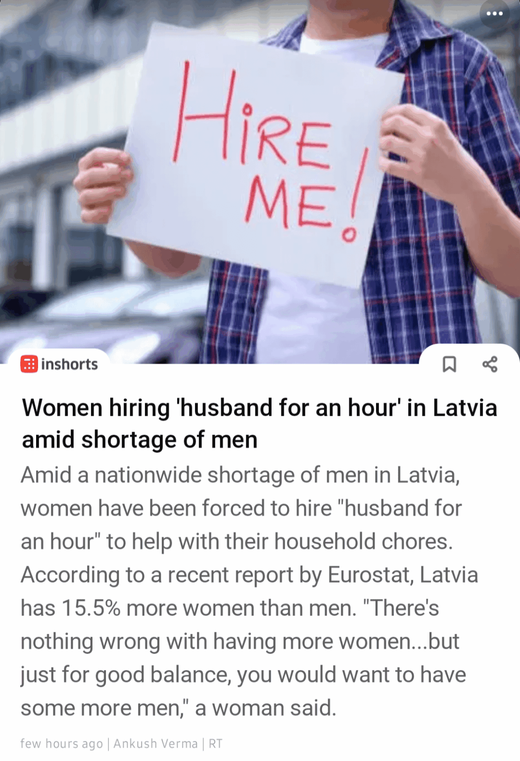 Latvian women do hire temporary 'husbands' due to the lack of men. Is it true girls?