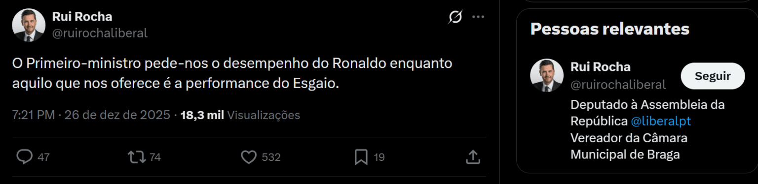 Rui Rocha deputy of the Republic