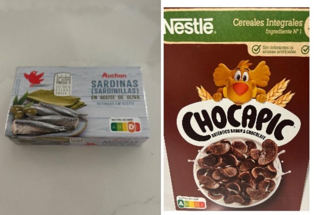 The “Nutri-Score” joke. Sardines in olive oil: “D”. Sugary cereal: “A”